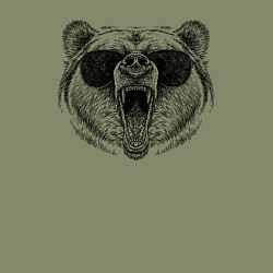 Свитшот хлопковый мужской Голова медведя рычащего в очках, цвет: авокадо — фото 2