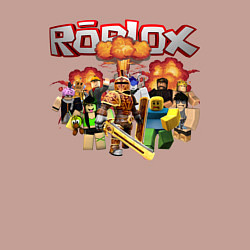 Свитшот хлопковый мужской Роблокс на фоне взрыва roblox, цвет: пыльно-розовый — фото 2