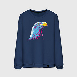 Свитшот хлопковый мужской Орел WPAP, цвет: тёмно-синий