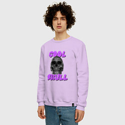 Свитшот хлопковый мужской Cool Skull, цвет: лаванда — фото 2