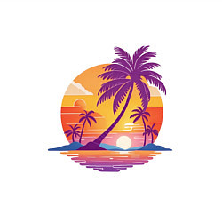 Свитшот хлопковый мужской Отдых в тропиках, цвет: белый — фото 2