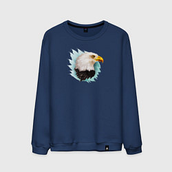Свитшот хлопковый мужской Белоголовый орёл, цвет: тёмно-синий