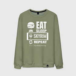 Свитшот хлопковый мужской Скайрим The Elder Scrolls, цвет: авокадо