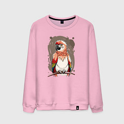 Свитшот хлопковый мужской Попугай какаду, цвет: светло-розовый