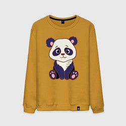 Свитшот хлопковый мужской Милашка панда, цвет: горчичный