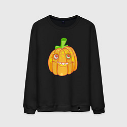 Свитшот хлопковый мужской Веселая тыква: для вечеринки на Хэллоуин, цвет: черный
