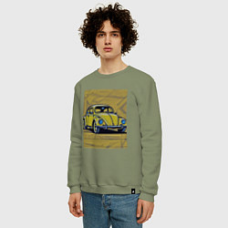 Свитшот хлопковый мужской Авто Жук, цвет: авокадо — фото 2