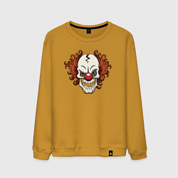 Свитшот хлопковый мужской Clown skull, цвет: горчичный