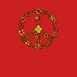 Свитшот хлопковый мужской Пацифик знак хиппи цветы, цвет: красный — фото 2