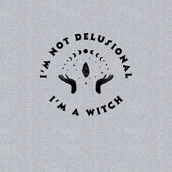 Свитшот хлопковый мужской Надпись Я ведьма, цвет: меланж — фото 2