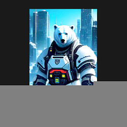 Свитшот хлопковый мужской Polar bear - cyberpunk - neural network, цвет: черный — фото 2