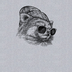 Свитшот хлопковый мужской Красная панда в шапке, цвет: меланж — фото 2