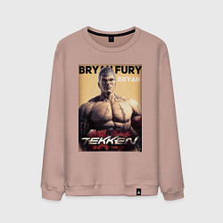 Свитшот хлопковый мужской Tekken 8 Bryan Fury, цвет: пыльно-розовый
