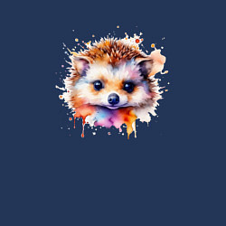 Свитшот хлопковый мужской Маленький ежик акварель, цвет: тёмно-синий — фото 2