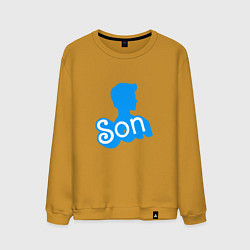 Свитшот хлопковый мужской Сын - силуэт Кена, цвет: горчичный