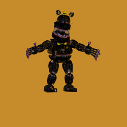 Свитшот хлопковый мужской Тень кошмарного Фредди, цвет: горчичный — фото 2