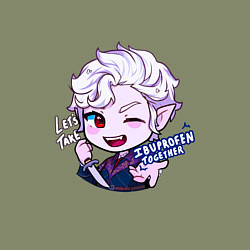 Свитшот хлопковый мужской Миленький Астарион - Балдурс Гейт 3, цвет: авокадо — фото 2