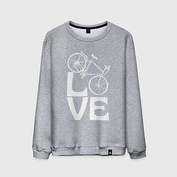 Свитшот хлопковый мужской Любовь велосипедиста, цвет: меланж