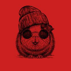 Свитшот хлопковый мужской Морская свинка хипстер, цвет: красный — фото 2