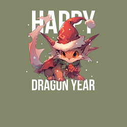 Свитшот хлопковый мужской Happy Dragon year, цвет: авокадо — фото 2
