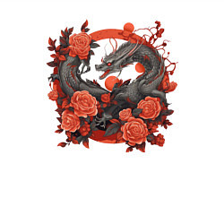 Свитшот хлопковый мужской Дракон в розах, цвет: белый — фото 2