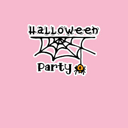 Свитшот хлопковый мужской Halloween party паук с паутиной хэллоуин, цвет: светло-розовый — фото 2