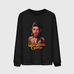 Свитшот хлопковый мужской Karlah - Baldurs gate - ahegao, цвет: черный