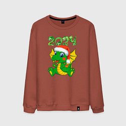 Свитшот хлопковый мужской Дракончик 20204, цвет: кирпичный