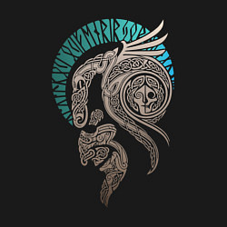 Свитшот хлопковый мужской Бог западных славян - рунический орнамент, цвет: черный — фото 2