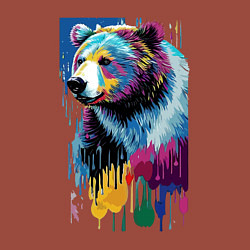 Свитшот хлопковый мужской Color bear - painting - neural network, цвет: кирпичный — фото 2