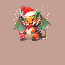 Свитшот хлопковый мужской Red christmas dragon, цвет: пыльно-розовый — фото 2
