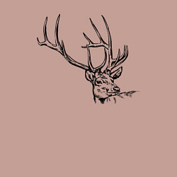 Свитшот хлопковый мужской Голова оленя краской, цвет: пыльно-розовый — фото 2