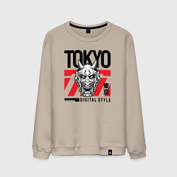 Свитшот хлопковый мужской Tokyo digital style, цвет: миндальный