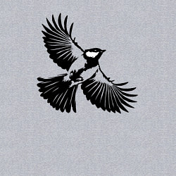 Свитшот хлопковый мужской Синица трафарет, цвет: меланж — фото 2