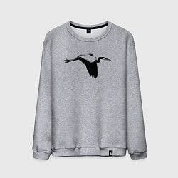 Свитшот хлопковый мужской Аист трафарет, цвет: меланж