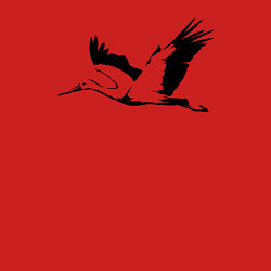 Свитшот хлопковый мужской Журавль трафарет, цвет: красный — фото 2