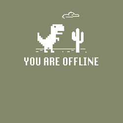 Свитшот хлопковый мужской Динозавр гугл хром ты в офлайне, цвет: авокадо — фото 2