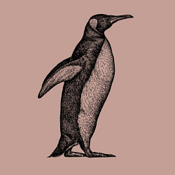 Свитшот хлопковый мужской Пингвин сбоку, цвет: пыльно-розовый — фото 2