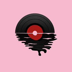 Свитшот хлопковый мужской Виниловая пластинка закат, цвет: светло-розовый — фото 2