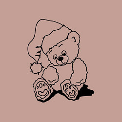 Свитшот хлопковый мужской Мишка игрушечный в колпаке деда Мороза - раскраска, цвет: пыльно-розовый — фото 2