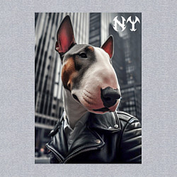 Свитшот хлопковый мужской Dude bull terrier in New York - ai art, цвет: меланж — фото 2