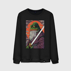 Свитшот хлопковый мужской Pepe samurai, цвет: черный