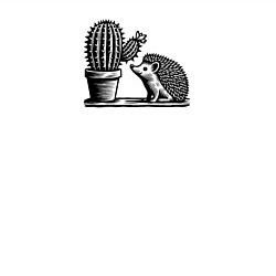 Свитшот хлопковый мужской Ежик и кактус, цвет: белый — фото 2