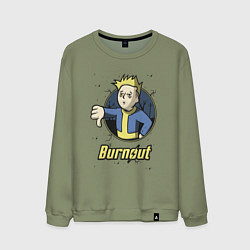 Свитшот хлопковый мужской Burnout - vault boy, цвет: авокадо