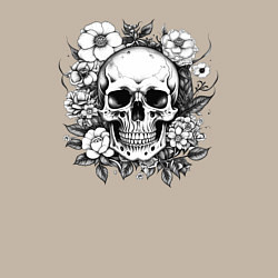 Свитшот хлопковый мужской Skull in flowers from napalm 696, цвет: миндальный — фото 2