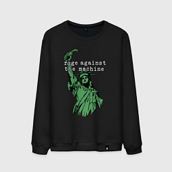 Свитшот хлопковый мужской Rage Against - statue of liberty, цвет: черный