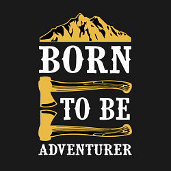 Свитшот хлопковый мужской Born to be adventurer, цвет: черный — фото 2