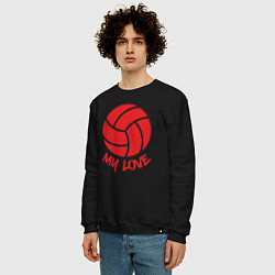 Свитшот хлопковый мужской Volleyball my love, цвет: черный — фото 2