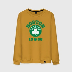 Свитшот хлопковый мужской Boston Celtics 1986, цвет: горчичный