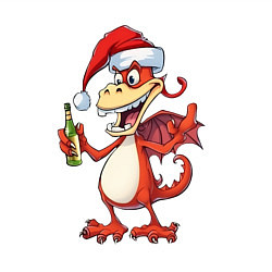 Свитшот хлопковый мужской Новогодний дракон с шампанским, цвет: белый — фото 2